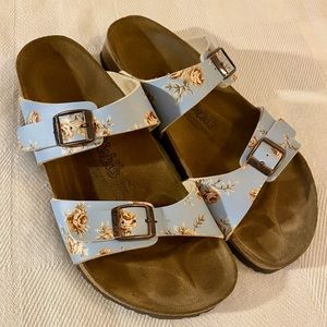 Birki’s by Birkenstock Michele Roses Light Blue Sandals Ladies 40/US 9